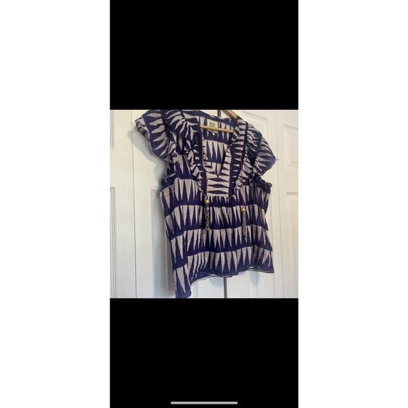 Womens Alicia Bell Kiara Top Aztec Flutter Blue Purple White Size Large - Picture 6 of 9